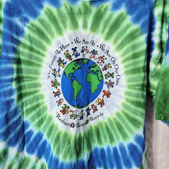 Grateful Dead Flag Bears Dancing Around The Earth Size XL Unisex - Picture 2 of 7